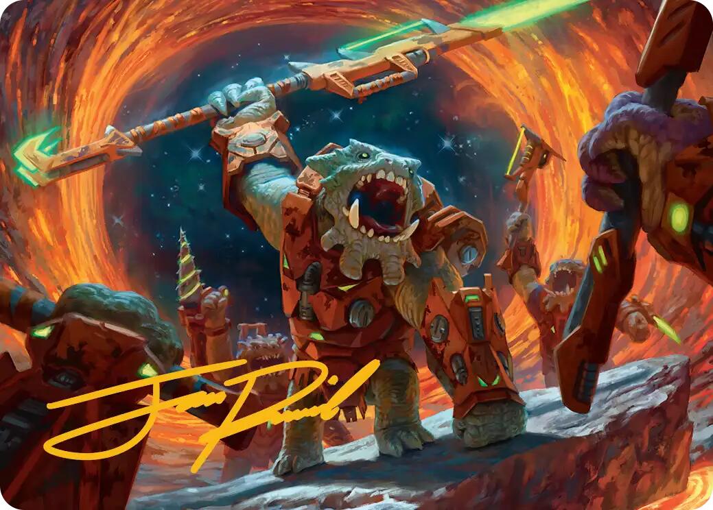 Frontline War-Rager Art Card (Gold-Stamped Signature) [Edge of Eternities Art Series] | Clutch Gaming