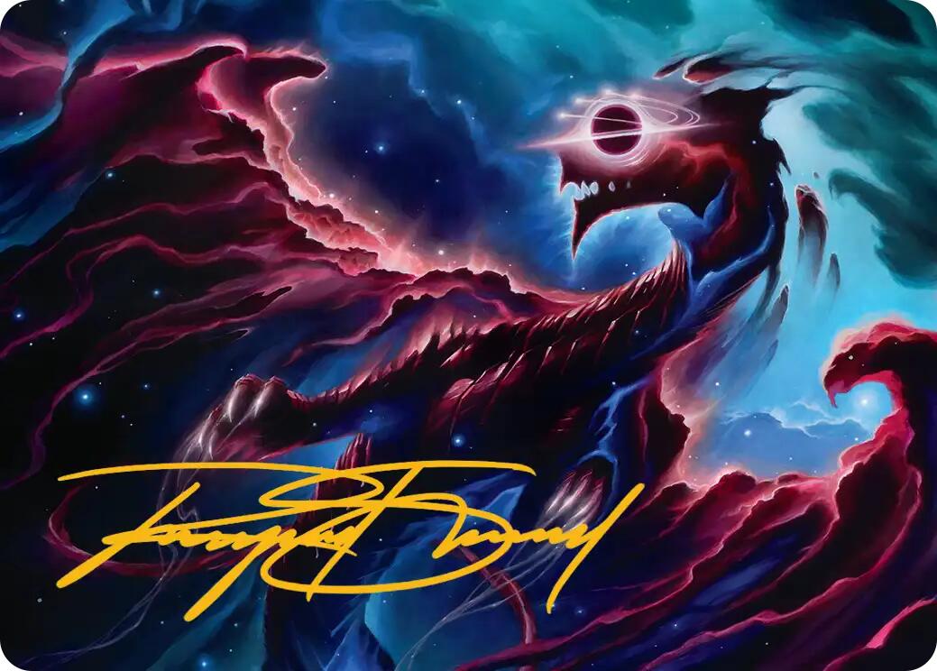 Nova Hellkite Art Card (18/54) (Gold-Stamped Signature) [Edge of Eternities Art Series] | Clutch Gaming