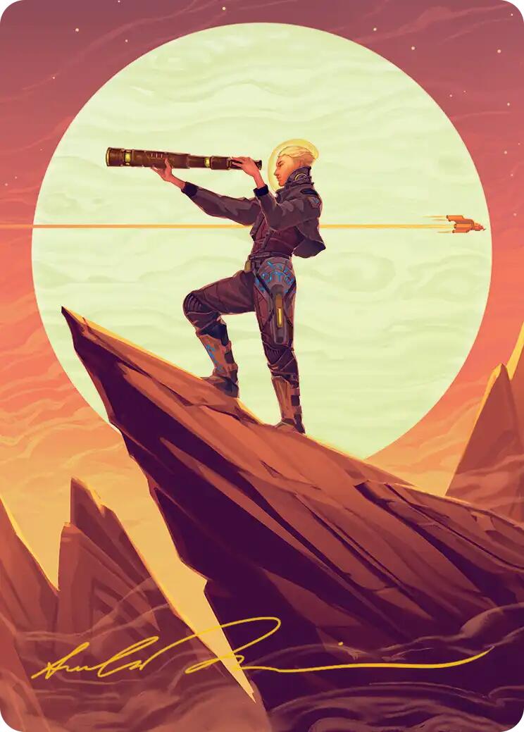 Sami, Wildcat Captain Art Card (Gold-Stamped Signature) [Edge of Eternities Art Series] | Clutch Gaming