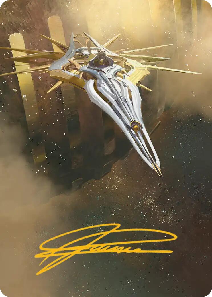 Dawnsire, Sunstar Dreadnought Art Card (Gold-Stamped Signature) [Edge of Eternities Art Series] | Clutch Gaming