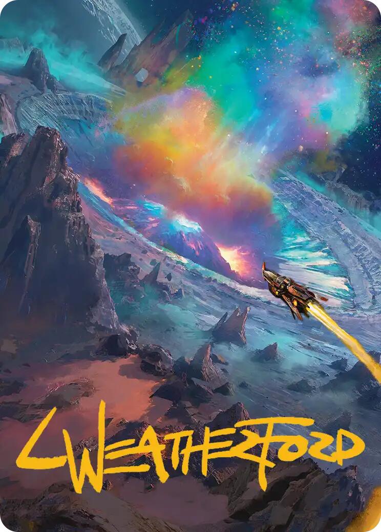 Meteor Crater Art Card (Gold-Stamped Signature) [Edge of Eternities Art Series] | Clutch Gaming