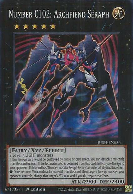 Number C102: Archfiend Seraph [JUSH-EN056] Super Rare | Clutch Gaming