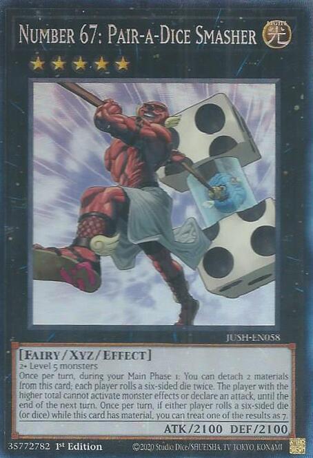 Number 67: Pair-a-Dice Smasher (CR) [JUSH-EN058] Collector's Rare | Clutch Gaming