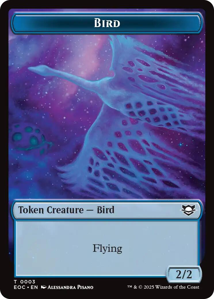 Bird // Golem (0012) Double-Sided Token [Edge of Eternities Commander Tokens] | Clutch Gaming