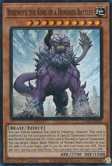 Behemoth the King of a Hundred Battles (Super Rare) [JUSH-EN050] Super Rare | Clutch Gaming