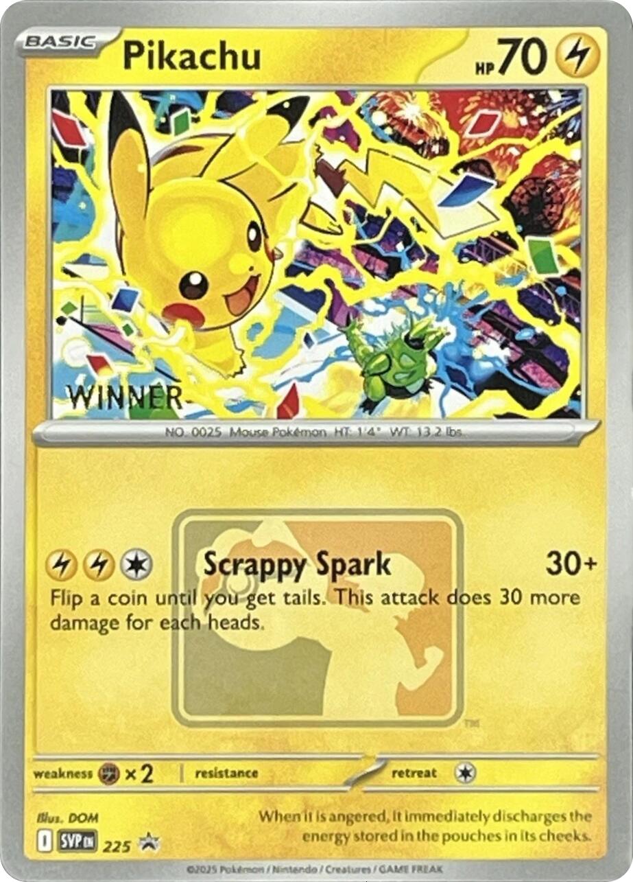 Pikachu (225) (World Championship 2025) [Winner] [Scarlet & Violet: Black Star Promos] | Clutch Gaming
