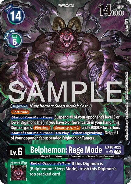 Belphemon: Rage Mode [EX10-022] (Alternate Art) [Sinister Order] | Clutch Gaming