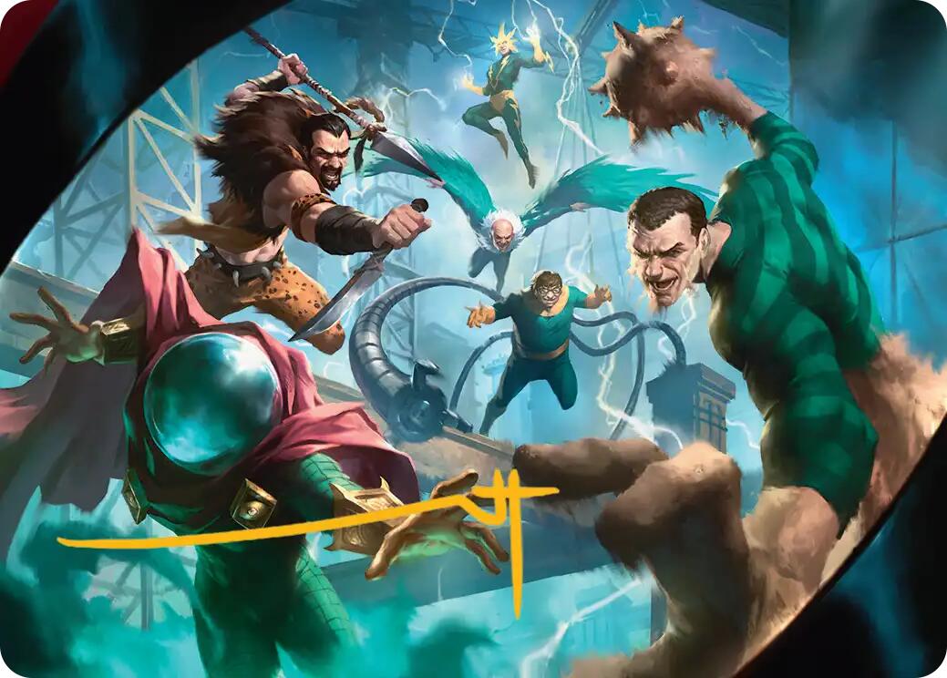 Behold the Sinister Six! Art Card (7/54) (Gold-Stamped Signature) [Marvel's Spider-Man Art Series] | Clutch Gaming