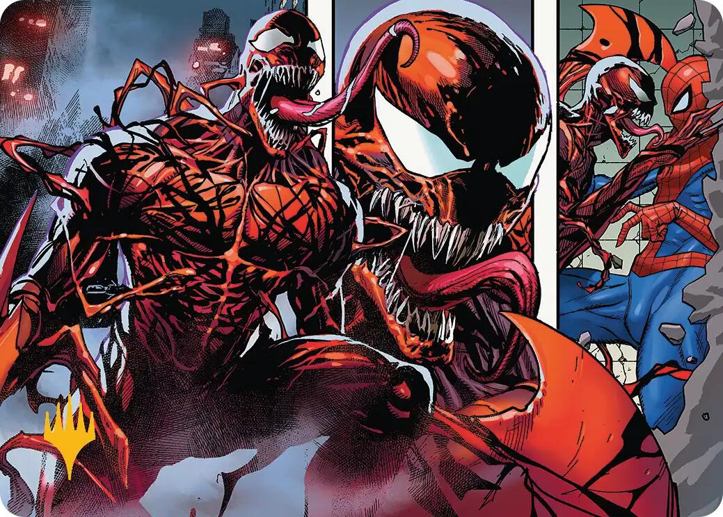 Carnage, Crimson Chaos Art Card (Gold-Stamped Planeswalker Symbol) [Marvel's Spider-Man Art Series] | Clutch Gaming