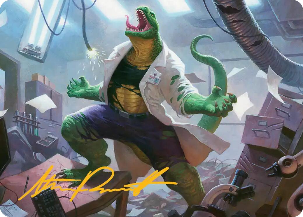 Lizard, Connors's Curse Art Card (Gold-Stamped Signature) [Marvel's Spider-Man Art Series] | Clutch Gaming
