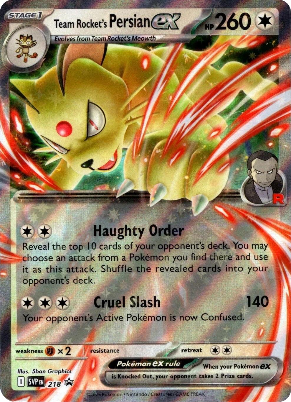 Team Rocket's Persian ex (218) [Scarlet & Violet: Black Star Promos] | Clutch Gaming