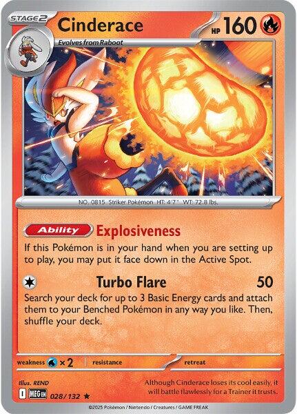 Cinderace (028/132) [Mega Evolutions: Base Set] | Clutch Gaming
