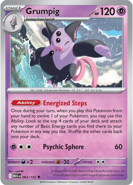 Grumpig (063/132) [Mega Evolutions: Base Set] | Clutch Gaming