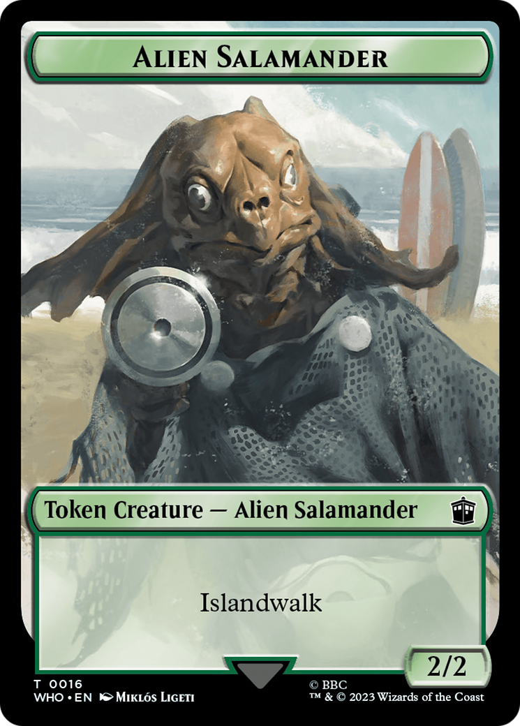 Alien // Alien Salamander Double-Sided Token [Doctor Who Tokens] | Clutch Gaming