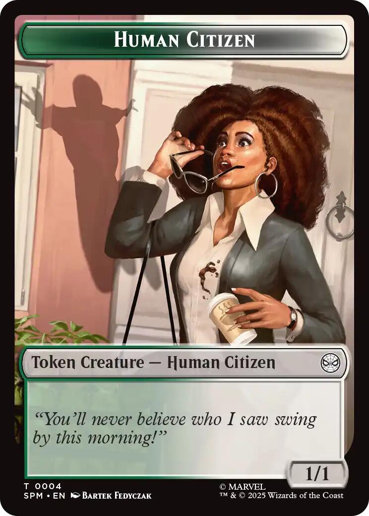 Human Citizen // Treasure Double-Sided Token [Marvel's Spider-Man Tokens] | Clutch Gaming