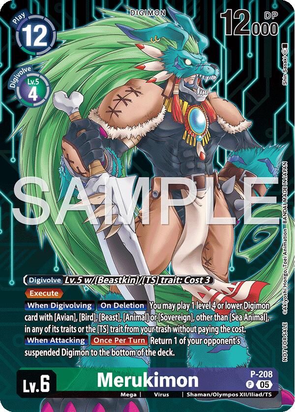 Merukimon [P-208] (Hacker's Slumber Box Promotion Pack) [Promotional Cards] | Clutch Gaming