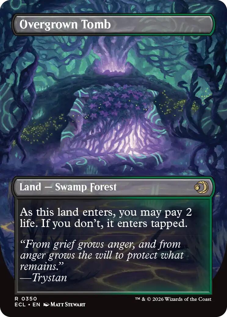 Overgrown Tomb (Borderless) [Lorwyn Eclipsed] | Clutch Gaming
