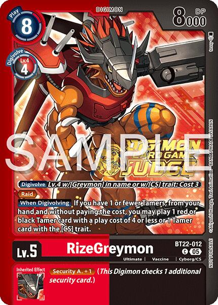 RizeGreymon [BT22-012] (Judge Pack 2025 Wave 2) [Cyber Eden] | Clutch Gaming