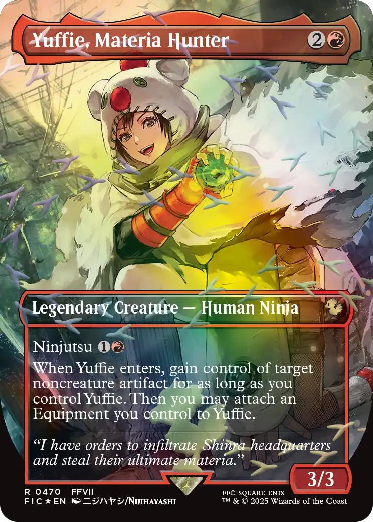 Yuffie, Materia Hunter (Borderless) (Chocobo Track Foil) [FINAL FANTASY Commander] | Clutch Gaming