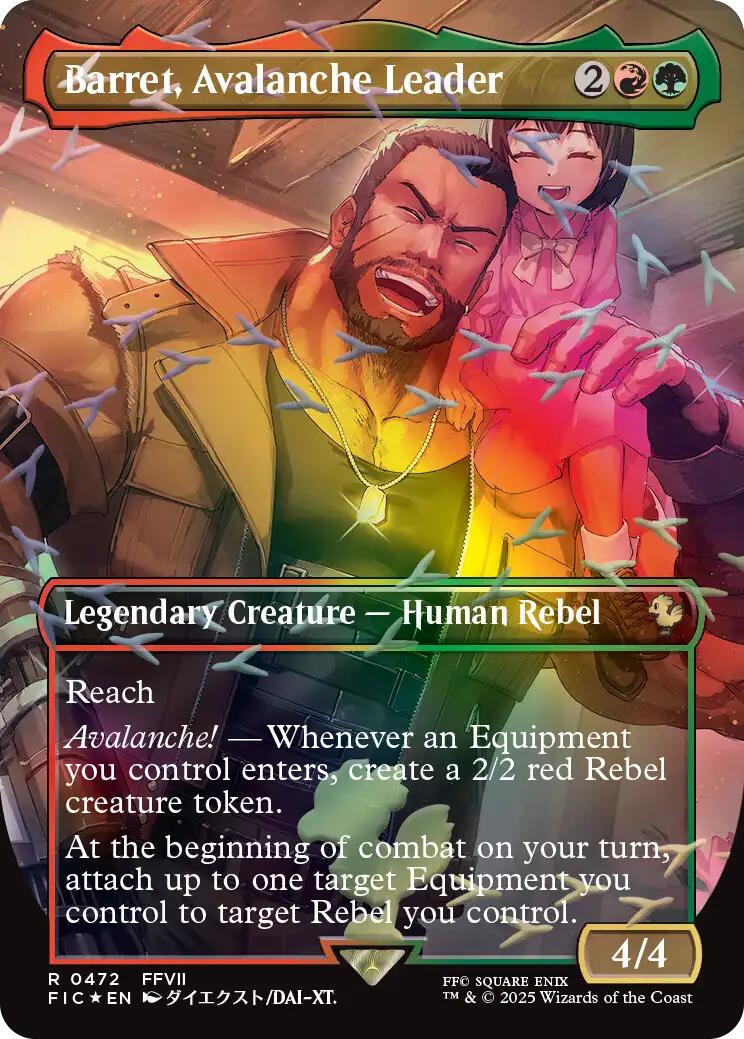 Barret, Avalanche Leader (Borderless) (Chocobo Track Foil) [FINAL FANTASY Commander] | Clutch Gaming