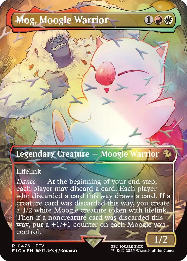 Mog, Moogle Warrior (Borderless) (Chocobo Track Foil) [FINAL FANTASY Commander] | Clutch Gaming