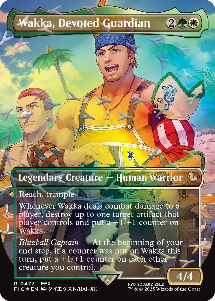 Wakka, Devoted Guardian (Borderless) (Chocobo Track Foil) [FINAL FANTASY Commander] | Clutch Gaming
