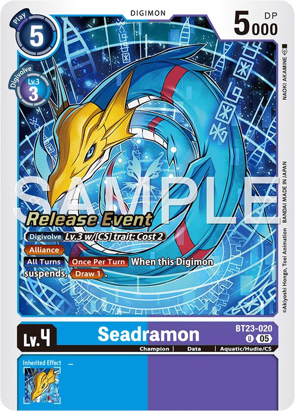 Seadramon [BT23-020] [Hackers' Slumber Release Event Cards] | Clutch Gaming