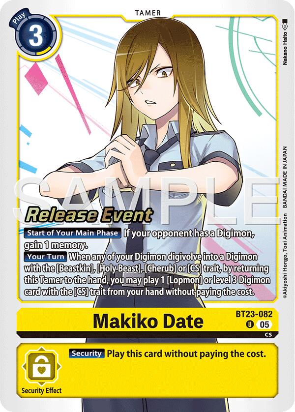 Makiko Date [BT23-082] [Hackers' Slumber Release Event Cards] | Clutch Gaming