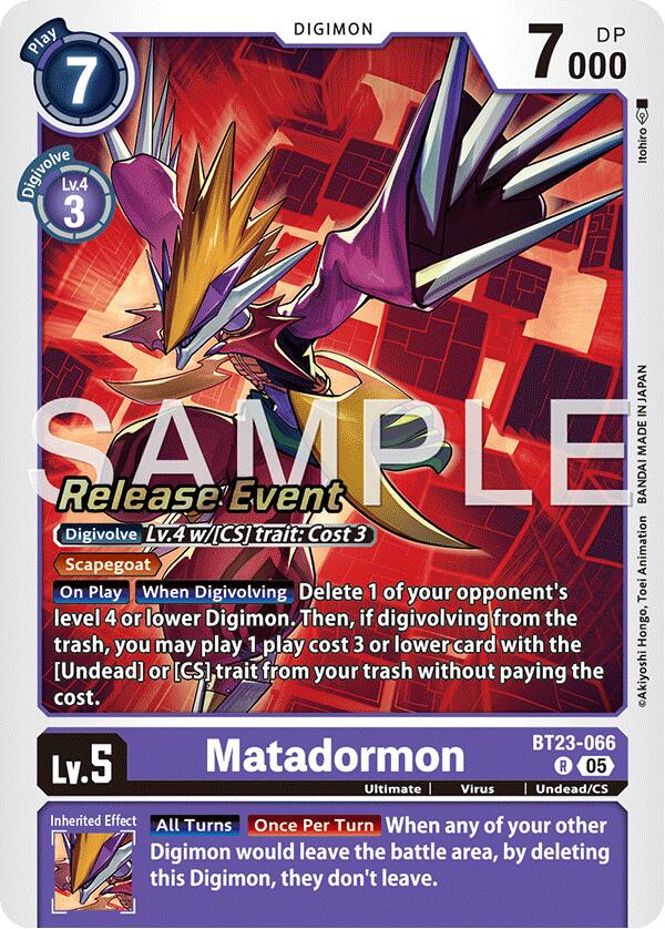 Matadormon [BT23-066] [Hackers' Slumber Release Event Cards] | Clutch Gaming
