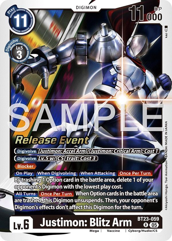 Justimon: Blitz Arm [BT23-059] [Hackers' Slumber Release Event Cards] | Clutch Gaming