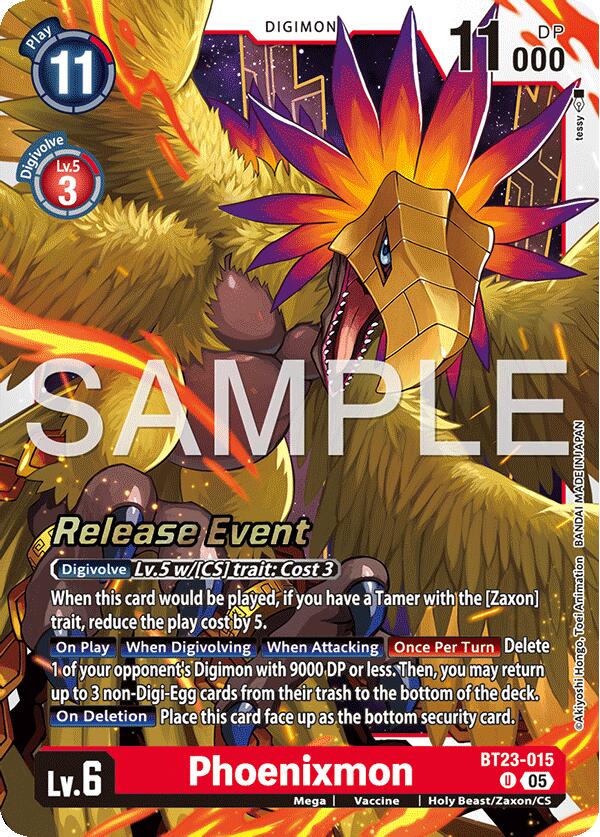 Phoenixmon [BT23-015] [Hackers' Slumber Release Event Cards] | Clutch Gaming