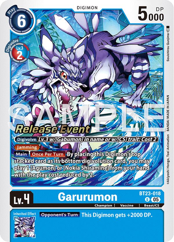 Garurumon [BT23-018] [Hackers' Slumber Release Event Cards] | Clutch Gaming