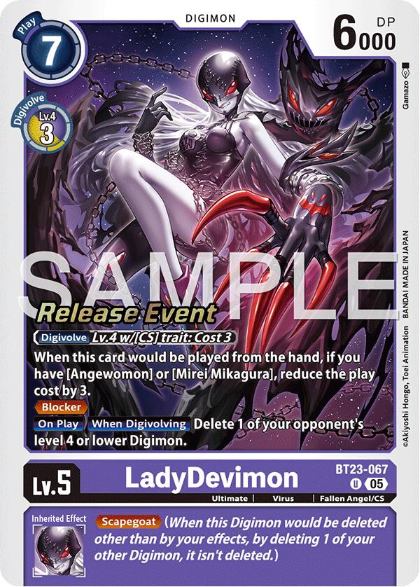 LadyDevimon [BT23-067] [Hackers' Slumber Release Event Cards] | Clutch Gaming