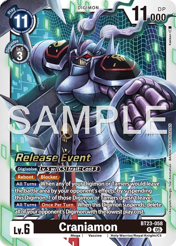 Craniamon [BT23-058] [Hackers' Slumber Release Event Cards] | Clutch Gaming