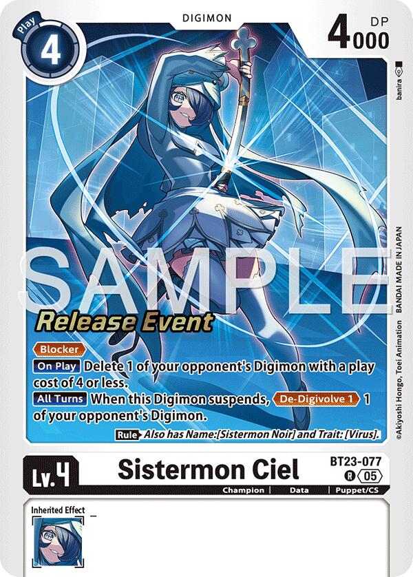 Sistermon Ciel [BT23-077] [Hackers' Slumber Release Event Cards] | Clutch Gaming