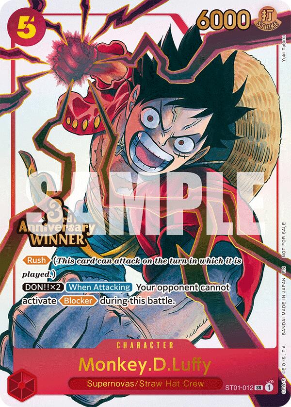 Monkey.D.Luffy (ST01-012) (3rd Anniversary Winner) [One Piece Promotion Cards] | Clutch Gaming
