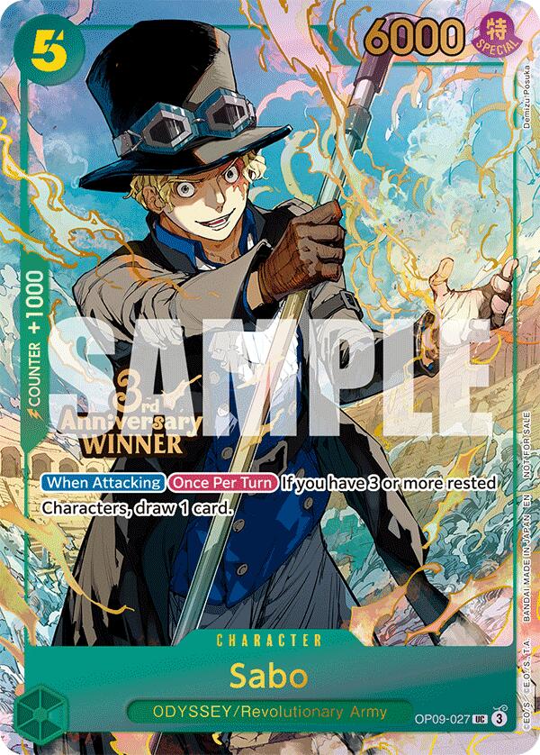 Sabo (OP09-027) (3rd Anniversary Winner) [One Piece Promotion Cards] | Clutch Gaming