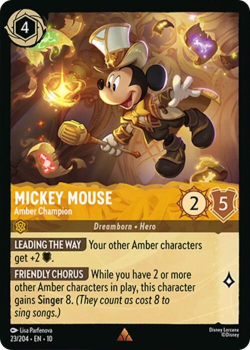 Mickey Mouse - Amber Champion (23/204) [Whispers in the Well] | Clutch Gaming