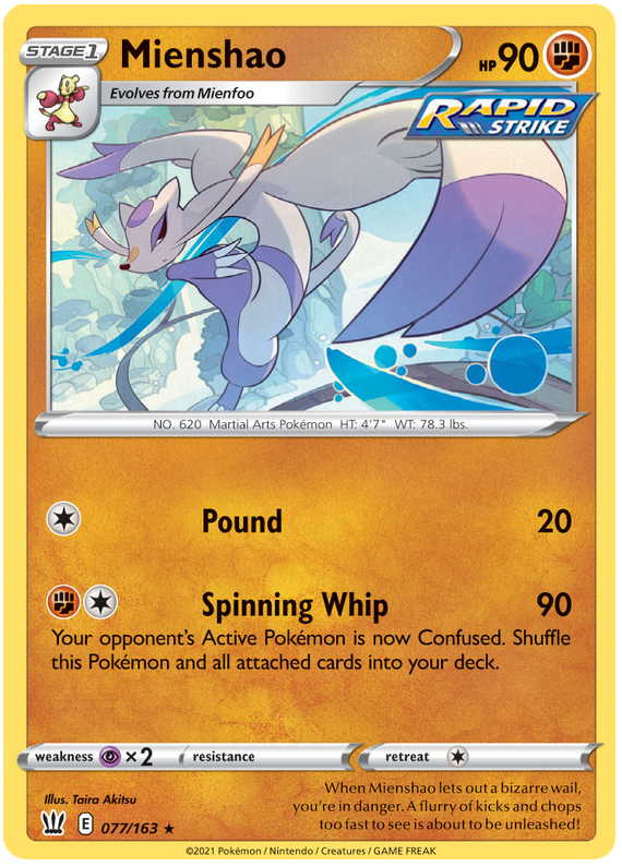 Mienshao (077/163) [Sword & Shield: Battle Styles] | Clutch Gaming