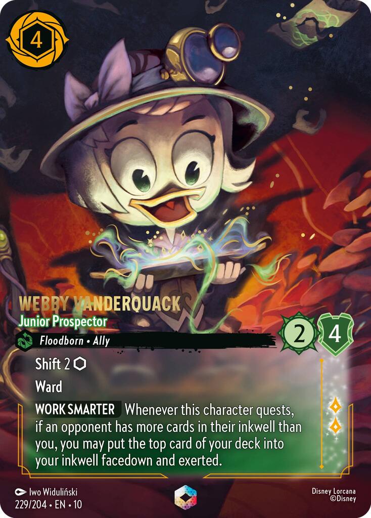 Webby Vanderquack - Junior Prospector (Enchanted) (229/204) [Whispers in the Well] | Clutch Gaming