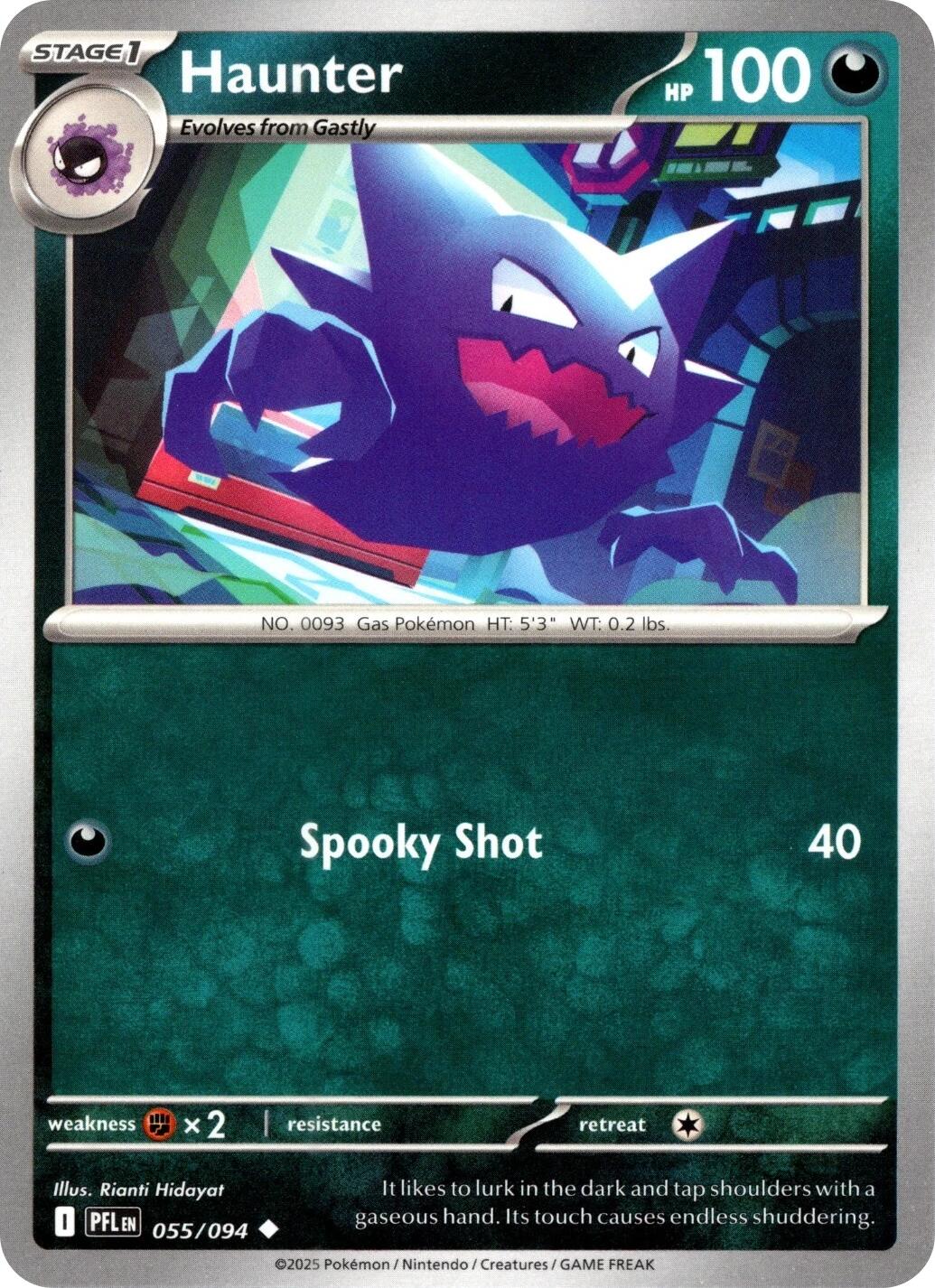 Haunter (055/094) (Reverse Holo) [Mega Evolution: Phantasmal Flames] | Clutch Gaming