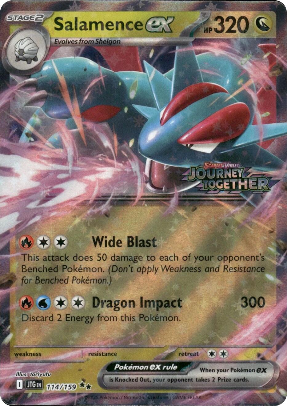 Salamence ex (114/159) (Journey Together Stamped) [Scarlet & Violet: Journey Together] | Clutch Gaming