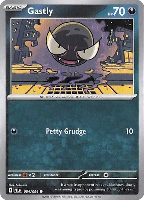 Gastly (054/094) (Reverse Holo) [Mega Evolution: Phantasmal Flames] | Clutch Gaming