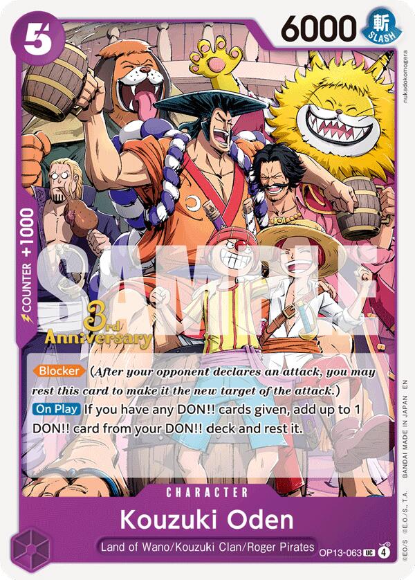 Kouzuki Oden [Carrying On His Will: 3rd Anniversary Tournament Cards] | Clutch Gaming