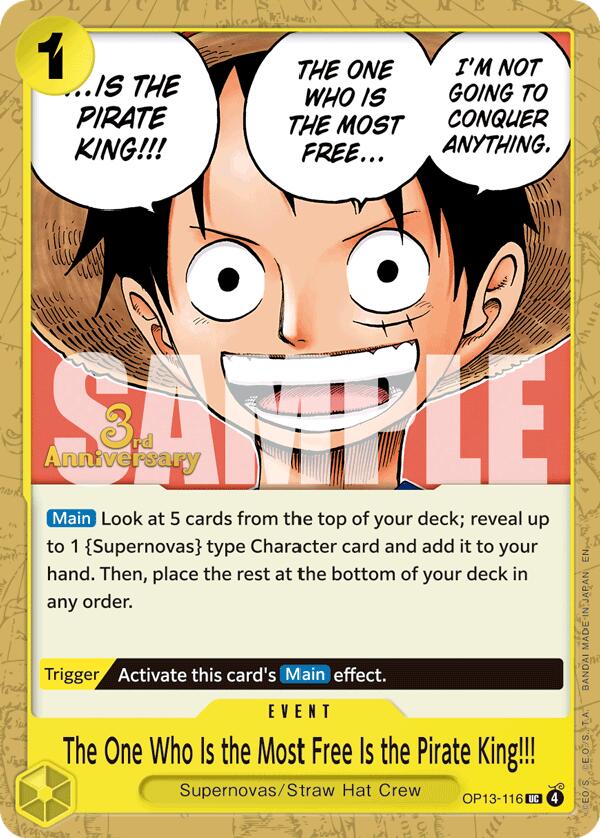 The One Who Is the Most Free Is the Pirate King!!! [Carrying On His Will: 3rd Anniversary Tournament Cards] | Clutch Gaming
