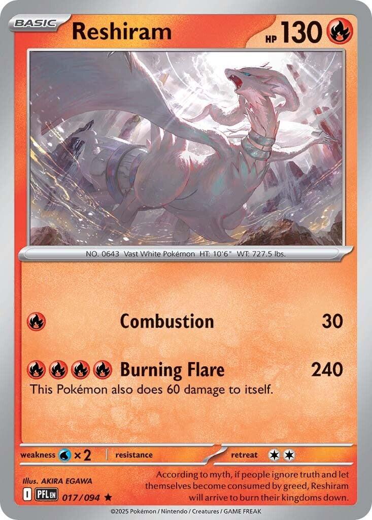 Reshiram (017/094) [Mega Evolution: Phantasmal Flames] | Clutch Gaming