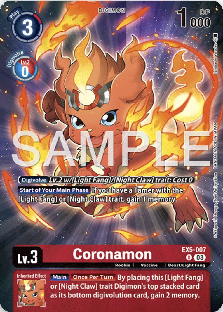 Coronamon [EX5-007] (Digimon Story: Time Stranger Collector's Edition) [Animal Colosseum] | Clutch Gaming