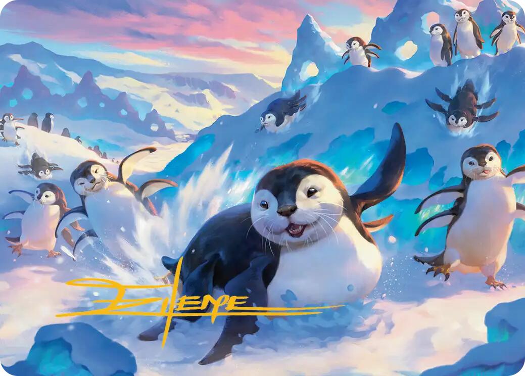 Otter-Penguin Art Card (Gold-Stamped Signature) [Avatar: The Last Airbender Art Series] | Clutch Gaming