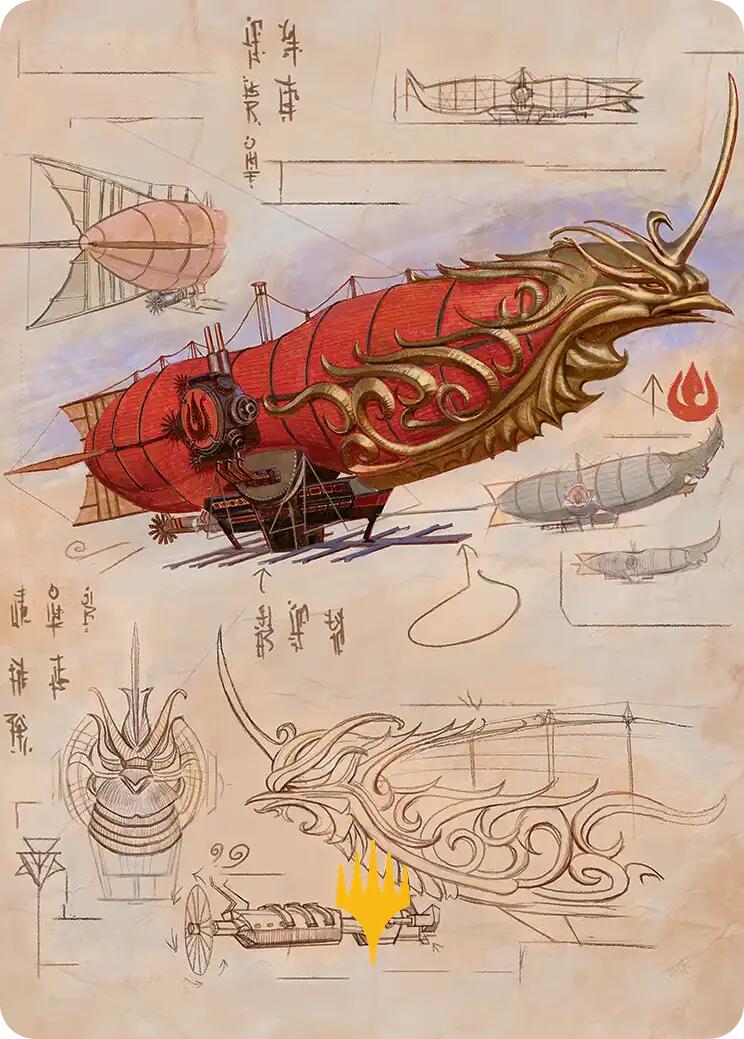 Phoenix Fleet Airship Art Card (Gold-Stamped Planeswalker Symbol) [Avatar: The Last Airbender Art Series] | Clutch Gaming