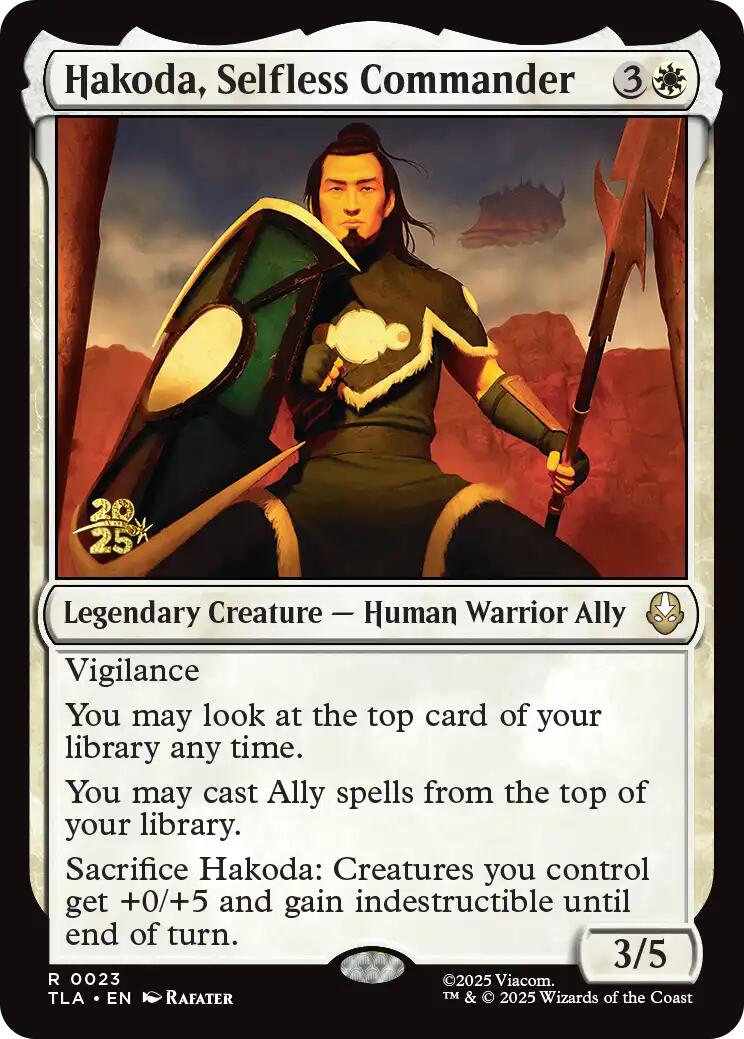 Hakoda, Selfless Commander [Avatar: The Last Airbender Prerelease Cards] | Clutch Gaming
